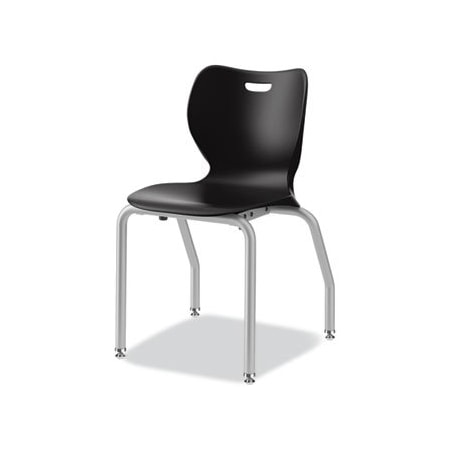 Hon SmartLink Four-Leg Chair, 19.5in x 19.63in x 31in, Onyx Seat, Onyx Base, 4PK SL4L18EONP